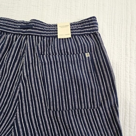 Hudson & Barrow Navy Blue Textured Shorts Men's Large 8" Inseam Drawstring NWT - Picture 11 of 13